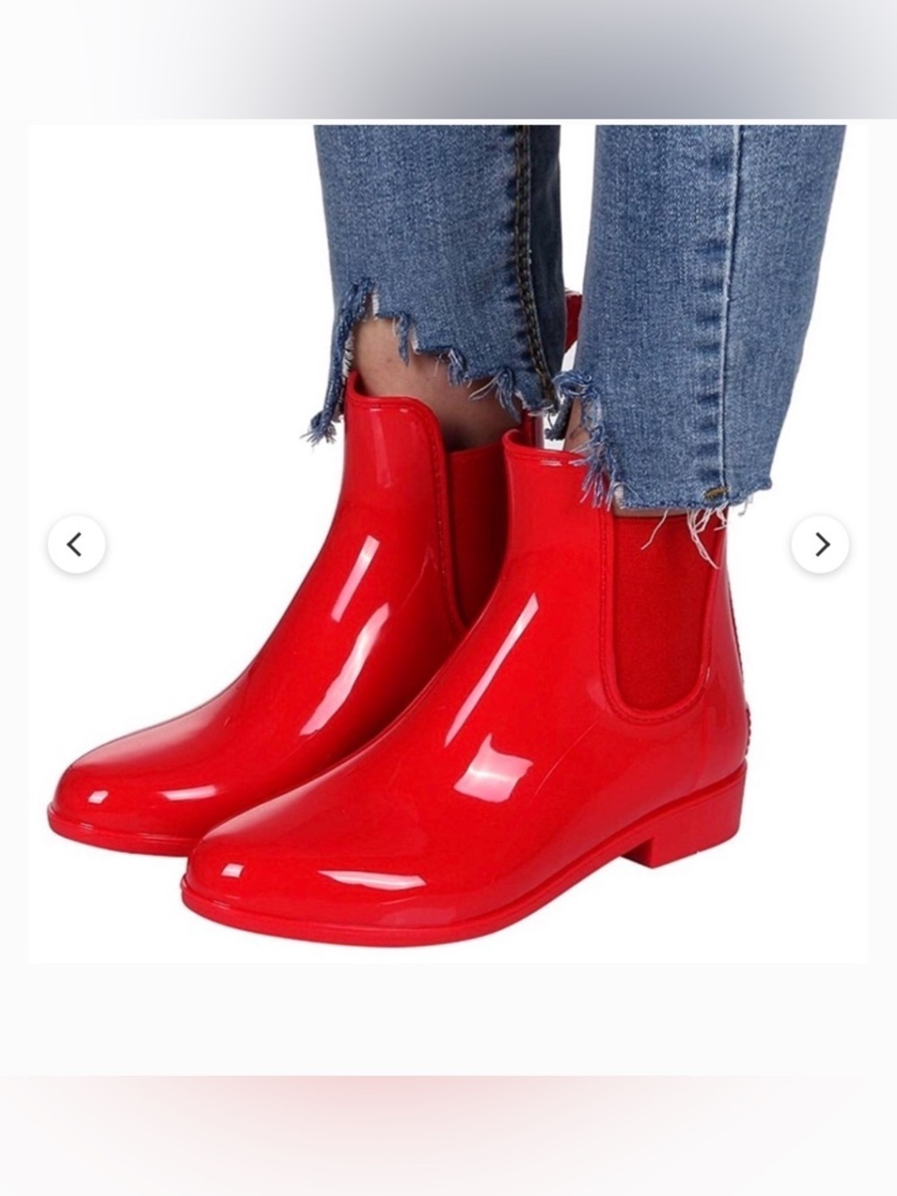 Lauren Ralph Lauren Red Rubber Chelsea Boots Tally Bo Rai Size 7B